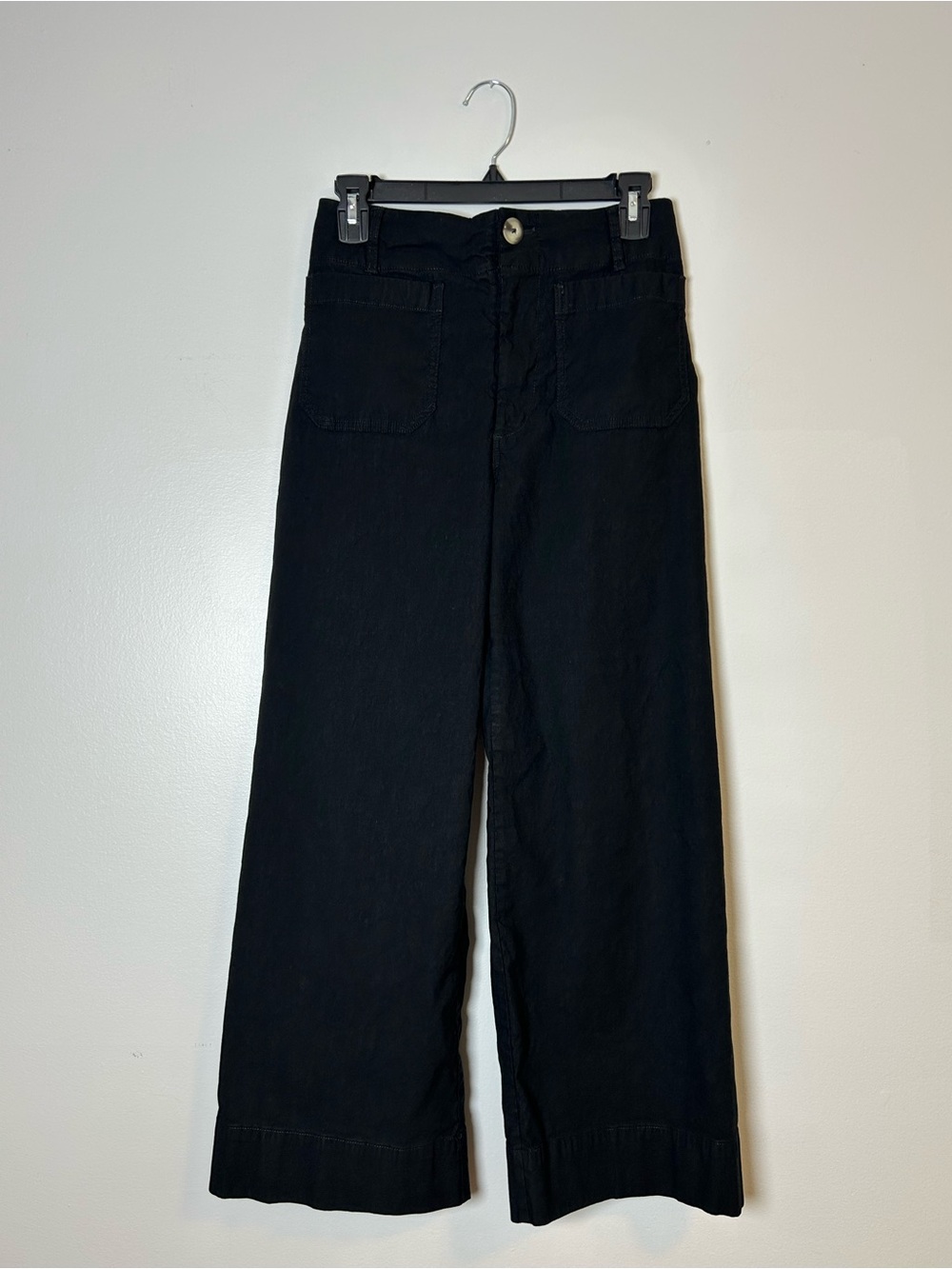 Maeve Anthropologie The Colette magic fabric Wide-Leg pants black size 27 - Picture 5 of 14
